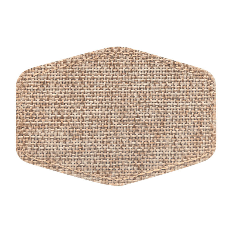 3 1/2' x 2 1/2' burlap hex sublimerbart plaster med klæbemiddel