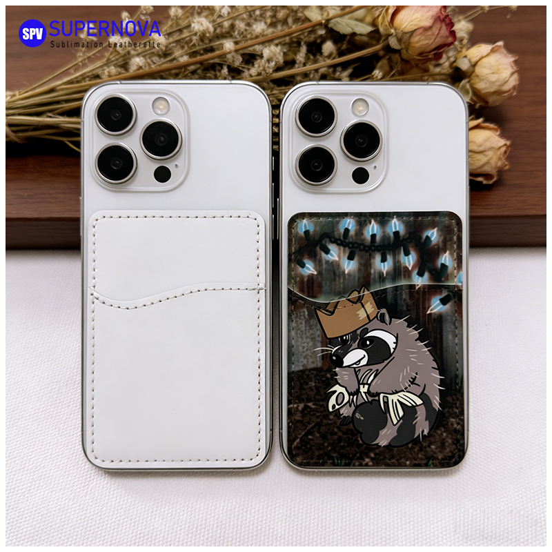Sublimation kunstlæder telefonkortholder med magnet
