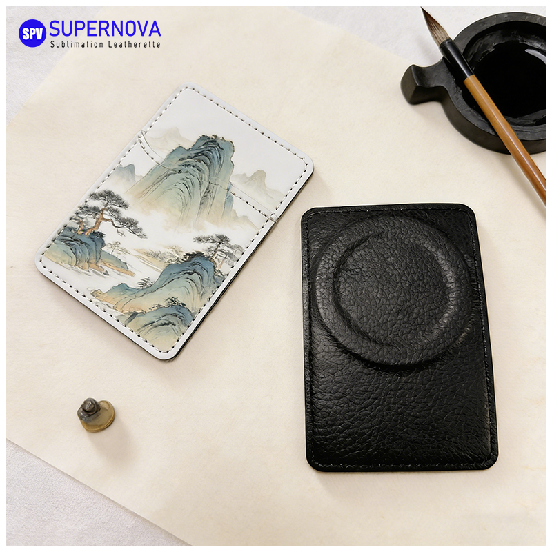 Sublimation kunstlæder telefonkortholder med magnet