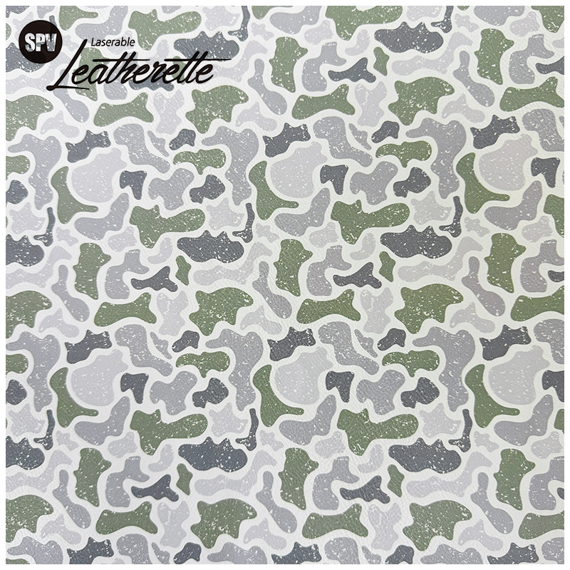 Camouflage laserbar kunstlæderplade med klæbemiddel/uden klæbemiddel