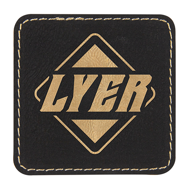 3 1/2' x 2 1/2' firkantede læderlapper