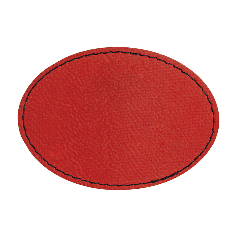 3 1/2' x 2 1/2' ovale kunstlæderlapper