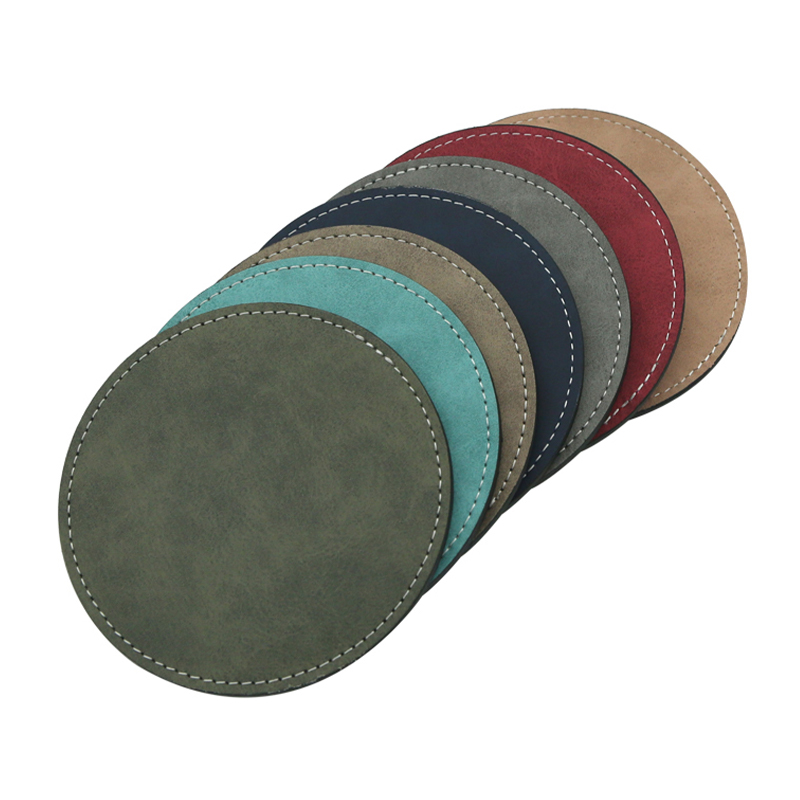 Sublimation PU Læder Krus Coaster -Rund