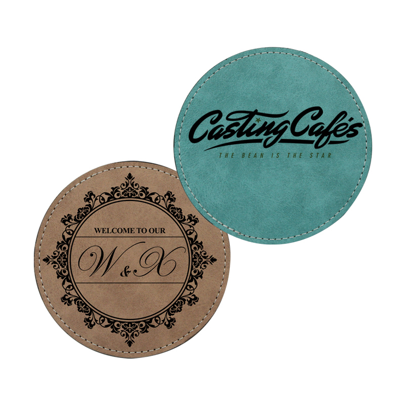 Sublimation PU Læder Krus Coaster -Rund