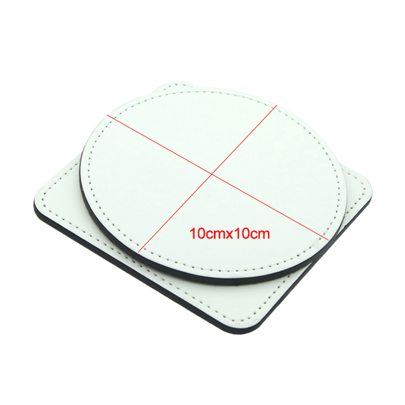 Sublimation PU Læder Krus Coaster -Rund