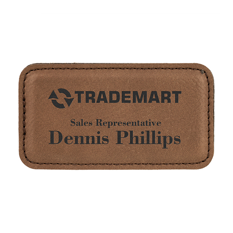 Store rektangulære navneskilte i kunstlæder