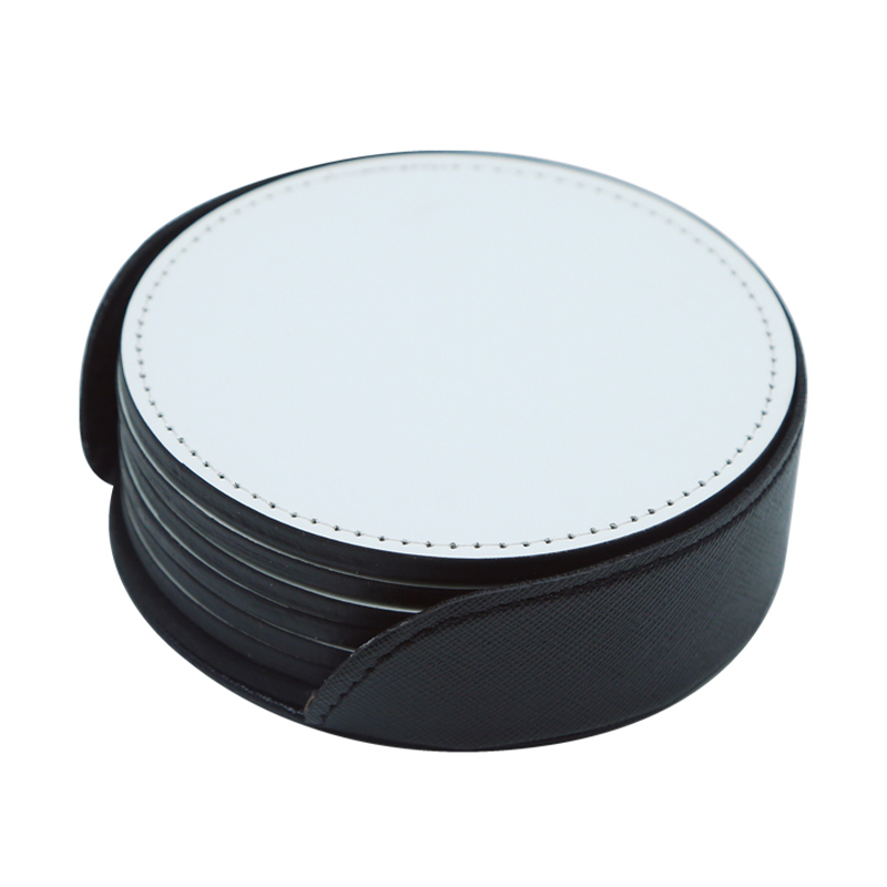 Sublimation PU Læder Krus Coaster -Rund
