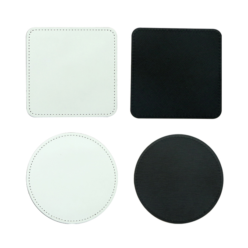 Sublimation PU Læder Krus Coaster -Rund