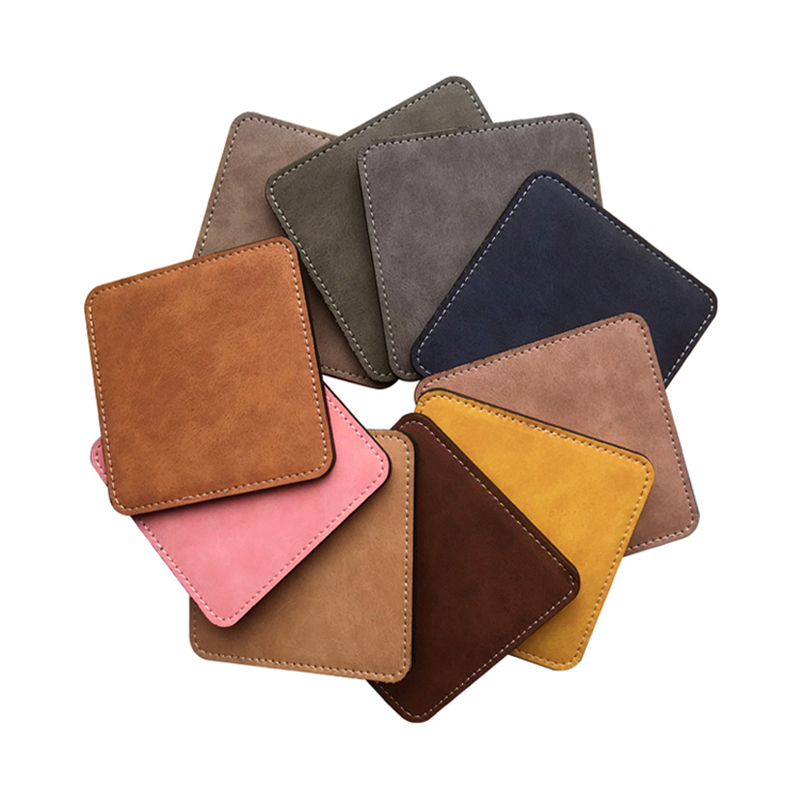 Sublimation PU Læder Krus Coaster - Firkantet