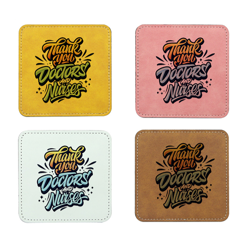 Sublimation PU Læder Krus Coaster - Firkantet