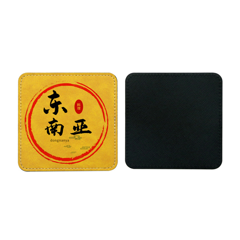 Sublimation PU Læder Krus Coaster - Firkantet