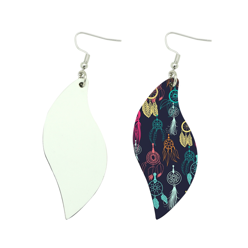 Sublimation PU læder ørering bladform (par)