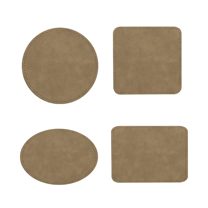 2 1/2' x 2 1/2' firkantede sublimationslæderlapper med klæbemiddel