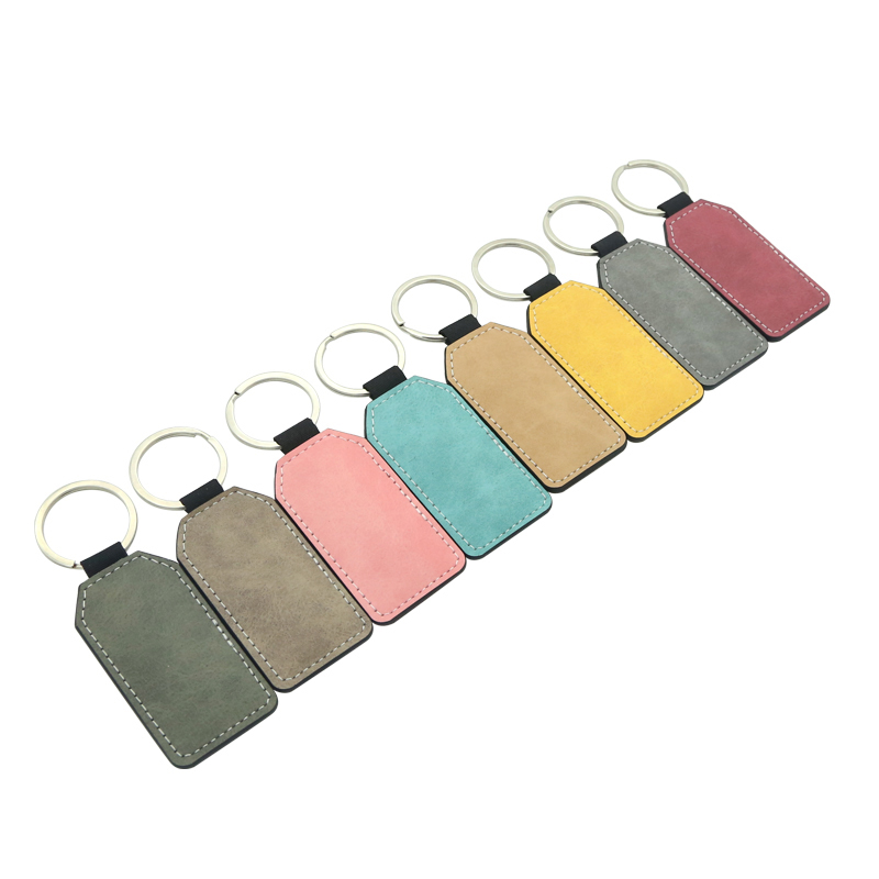 Sublimation PU Leather Rectangle Keyring - Double Sided Printing
