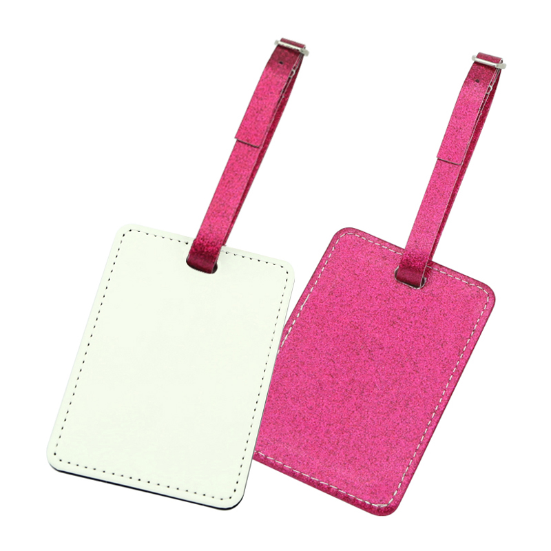 Sublimation Glitter Læder Bagagemærke - Enkeltside Printbar