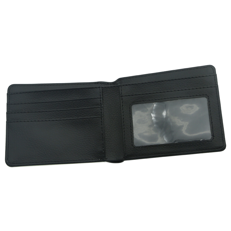 Mænds Sublimation Leatherette Bi-Fold tegnebog med fotovindue