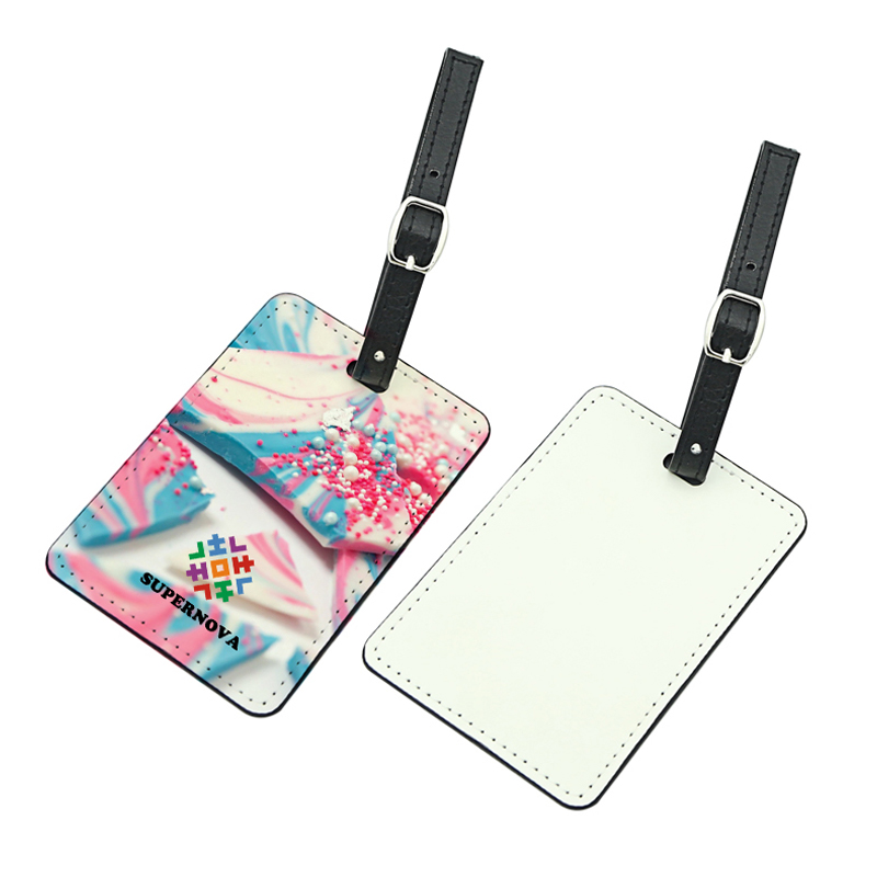 Sublimation PU læder bagagemærke-enkeltside printbar