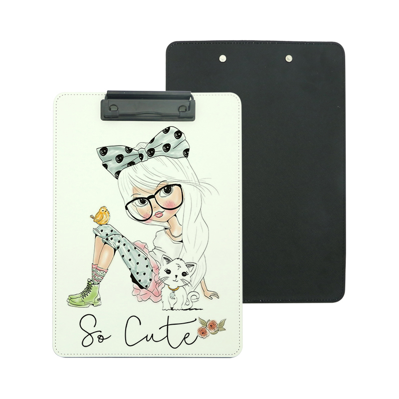 Sublimation PU læder clipboard med metal klip - A4