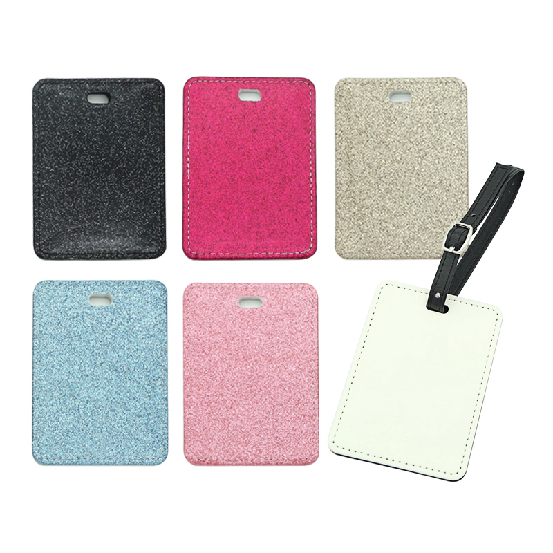Sublimation Glitter Læder Bagagemærke - Enkeltside Printbar
