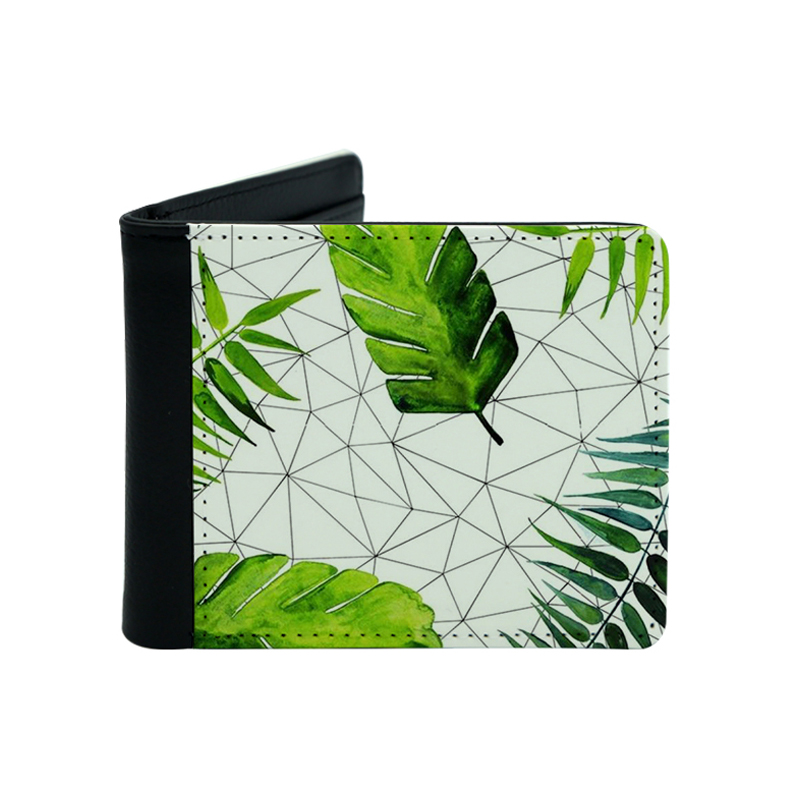 Mænds sublimation læder bifold tegnebog med tryk på to sider