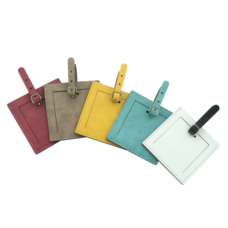 Sublimation Colorful Dobbeltside PU Læder Bagagemærke - Firkantet