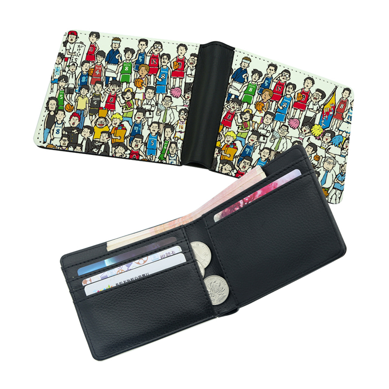 Mænds sublimation læder bifold tegnebog med tryk på to sider