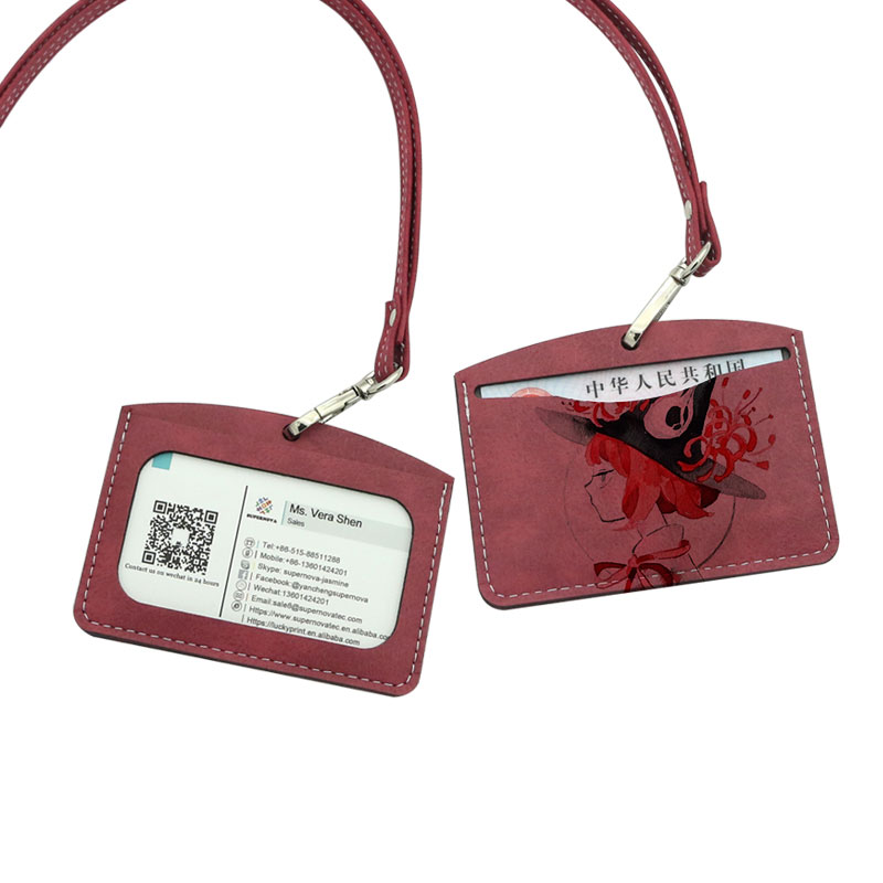 Sublimation Leatherette ID Badge Holder - Vandret dobbelt kortlag Sublimation Leatherette ID Badge Holder - Vandret dobbelt kortlag