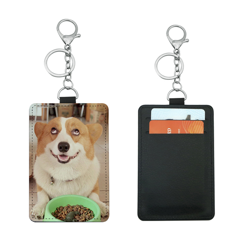 Sublimation kunstlæder buskortholder med 2 slots Sublimation kunstlæder buskortholder med 2 slots