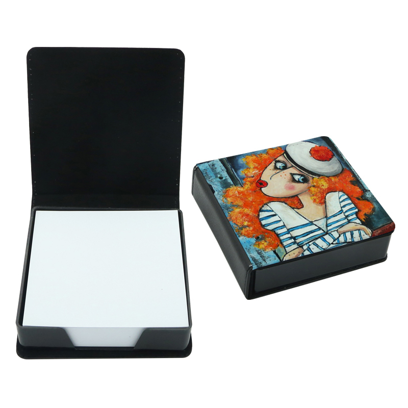 Sublimation Leatherette Sticky Notes Box - Firkantet