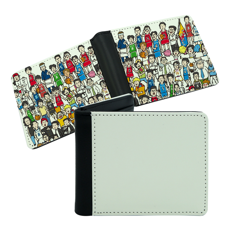 Mænds sublimation læder bifold tegnebog med tryk på to sider