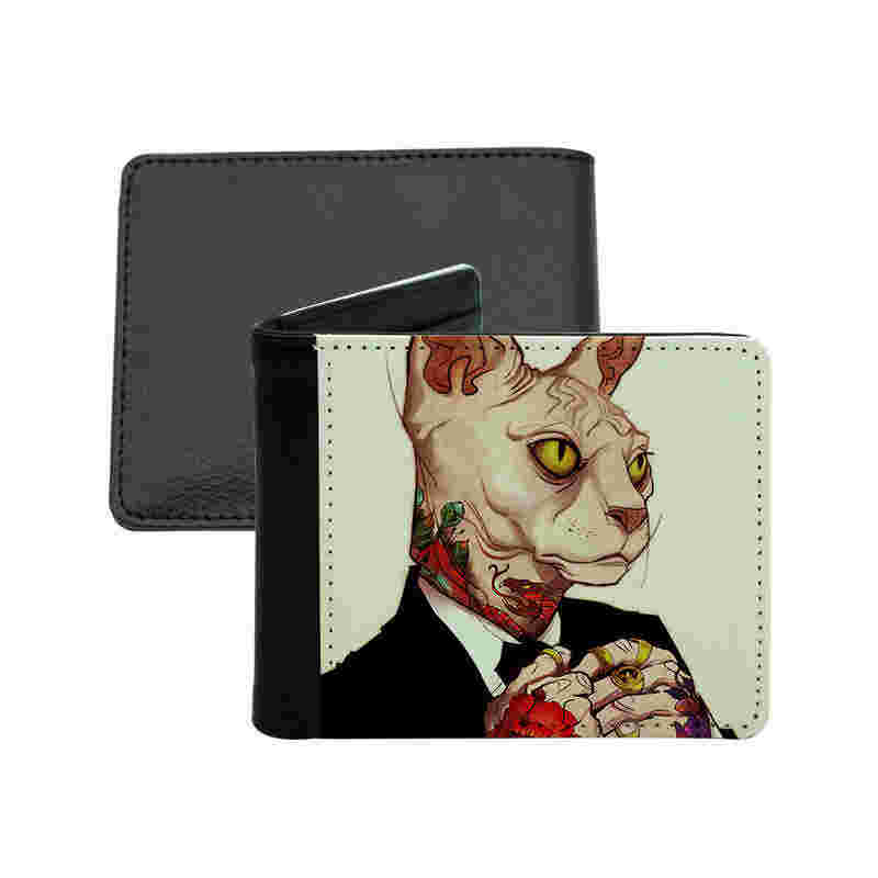 Mænds sublimation læder bifold tegnebog med møntlomme