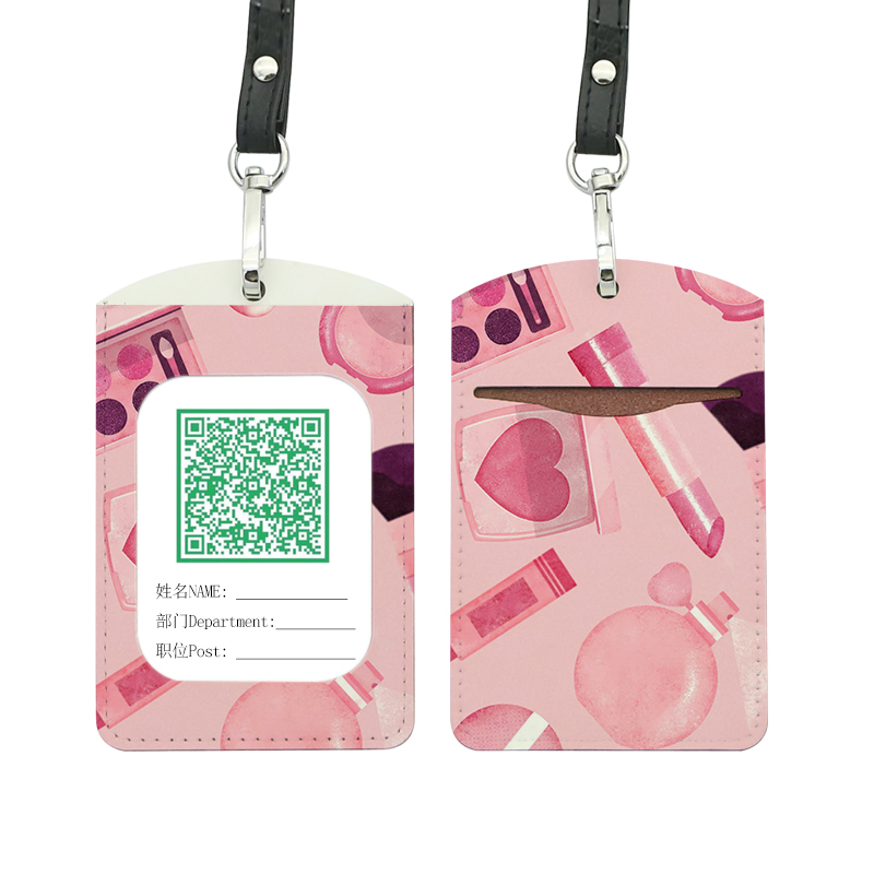 Sublimation Leatherette ID Badge Holder - Lige Dobbelt Card Layer Sublimation Leatherette ID Badge Holder - Lige Dobbelt Card Layer