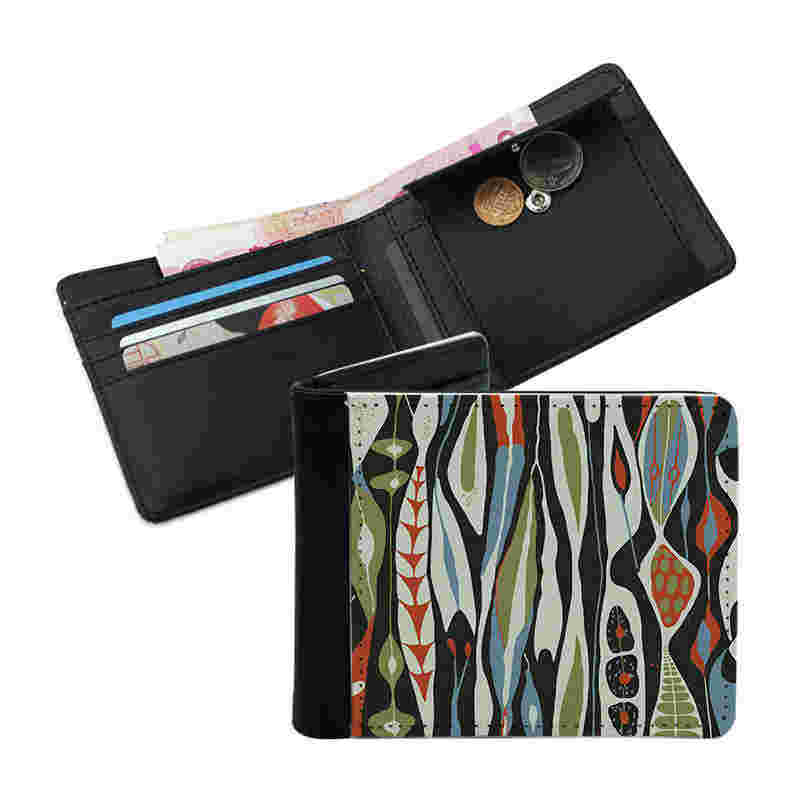 Mænds sublimation læder bifold tegnebog med møntlomme