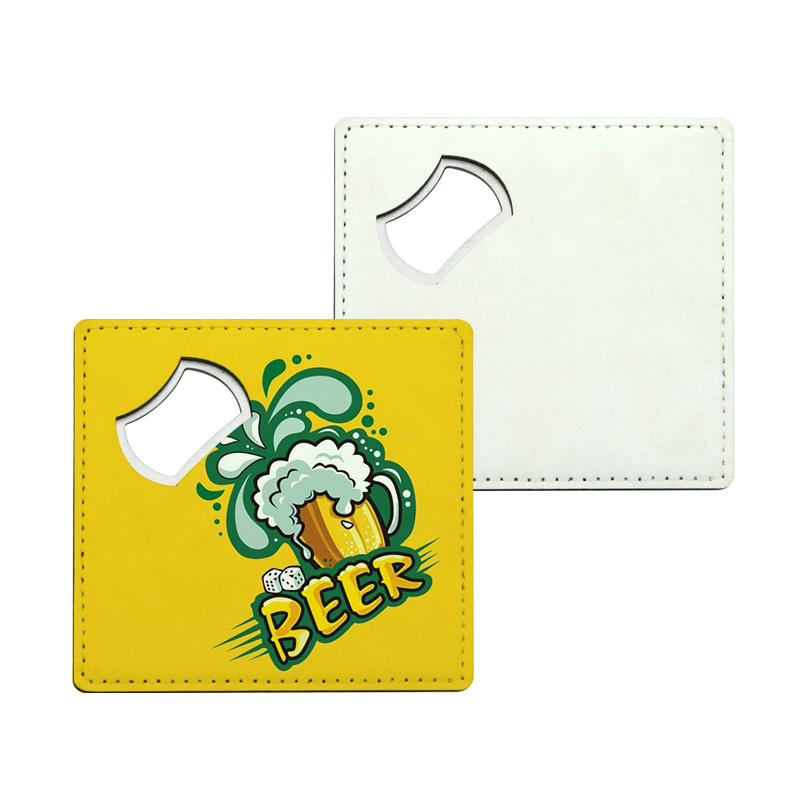 Sublimation Leatherette rustfrit stål flaskeåbner Coaster Sublimation Leatherette rustfrit stål flaskeåbner Coaster